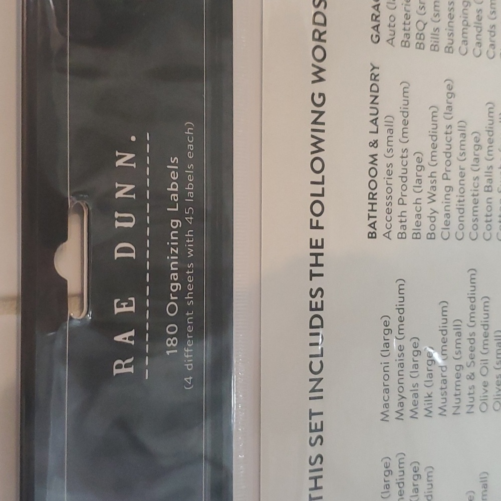 RAE DUNN  ORGANIZING LABELS - Picture 5 of 7